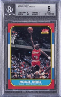 1986/87 Fleer #57 Michael Jordan Rookie Card – BGS MINT 9